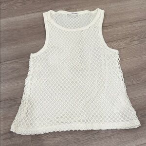 Alexander Wang White Mesh Sleeveless Top